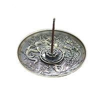Brûleur d'Encens Vintage Porte Encens Bronze Exquis Dragon Phoenix Tibétain Support Encens pour Cône Bâton Stick Bobine Encens Décoration de Bureau Maison Bouddhiste Cadeau d'Anniversaire/Noël