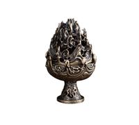 Brûleur d'encens vintage rétro avec couvercle, en alliage, porte-encens, porte-encens, porte-encens, aromathérapie, décoration pour la maison, le bureau, la salle de thé, le yoga, bronze, taille L