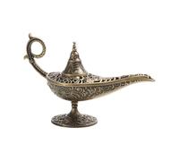 Brûleur d'Encens Vintage Style Aladin avec Couvercle Amovible, Alliage 4.53x2.76 Pouces, Décoration Bureau Salon Spa