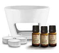 Brûleur d'Huile Essentielle - Photophore - Lavande - Menthe Poivrée - Eucalyptus - Décoration de Chambre - Arôme Lampe - Brûleur d'Encens - Aromathérapie - Chauffe-Huile Essentielle