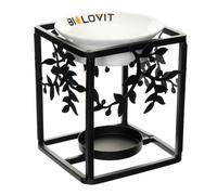 Brûleur d'huiles essentielles Bilovit en métal avec base en céramique