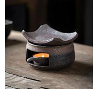 Brûleur d'huiles essentielles en céramique for aromathérapie, kit d'encens Zen Fait Main avec Bougie Chauffe-Plat, for la méditation, la Relaxation, Le Bureau et la Chambre.(A)