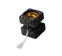 Brûleur en résine de style antique fait à la main avec une couche carrée de pompons, décoration délicate pour la