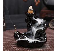 Bruleur Encens Cascade à Refoulement, Encens en Céramique Cascade D'encens à Reflux Porte-encens Aromathérapie pour la Méditation au Bureau à Domicile Yoga 8.8 * 8.7 * 8.8cm