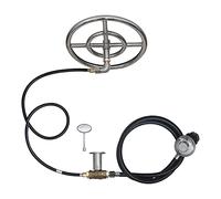 Bruleur gaz brasero Rond Barbecue gaz Exterieur Tube bruleur Tubulaire pour brasero terrasse Gel Table Camping BBQ Jardin