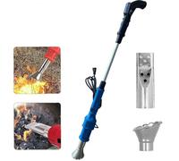 Brûleur Mauvaises Herbes électrique 2000 W avec 2 Buses, bâton désherbage | Température maximale 650 °C, démarreur barbecue électrique, nettoyage l'allée, du patio, du jardin, de l'allée(Blue)