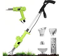Brûleur Mauvaises Herbes électrique 2000 W, bâton désherbage Thermique | Débit d'air 500 L/min, température réglable 80 à 650 ℃, for le désherbage à la flamme, l'herbe de jardin, la fonte(Green)