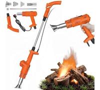 Brûleur Mauvaises Herbes électrique 2000 W, bâton désherbage Thermique | Débit d'air 500 L/min, température réglable 80 à 650 ℃, for le désherbage à la flamme, l'herbe de jardin, la fonte(Orange)