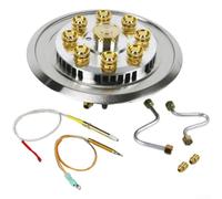 Brûleur pour gaz 9 Trous 7.2KW Haute pour puissance pour Cuisinière - Flamme Triple Couronne Compatible Butane Propane 11.6x11.8cm(D)