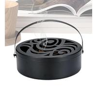 Brûleur pour Serpentin D'Encens,Rétro Rond avec Couvercle Et Poignée Portable | Porte-Serpentin D'Encens avec Cendrier | pour Chambre Extérieur Camping Salle De Méditation Studio De