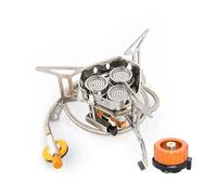 Brûleur touristique de Camping, cuisinière à gaz grande puissance, ustensiles cuisine, four Portable, pique-nique, Barbecue, fournitures touristiques, loisirs plein air(With adapator)