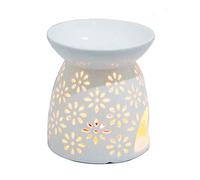 Brûleurs à Huile, Diffuseur de Nuit Lampe Céramique Huile Aromathérapie Poêle Huile Diffuseur Bougeoir (Fleur)