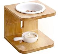 Brûleurs à Huile Essentielle en Céramique en Bambou,Bruleur Fondant,Brule Parfum,Lampe Chauffe Bougie,Porte Bougie Bruleur Encens,Diffuseur Parfum pour Décor Maison,Bureau,Spa,Yoga