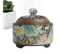 Brûleurs d'Encens,Support Décoratif pour Encens Coil - Plateau Émaillé Porcelaine Décor Esthétique Design Rond pour Intérieur Maison Appui de Fenêtre Salle de Yoga Table de Thé Zen
