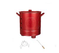 Brûleurs d'extérieur avec couvercle et poignée de transport, brûleur en acier inoxydable pour brûler de vieux billets, documents et papiers (rouge, 63 cm)