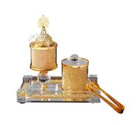 Brûleurs en Verre en Verre Artisanal Décors De Table avec Accent Métallique pour Les Méditations Et Les Festivals Ornement des Arômes Relaxants pour Le Salon