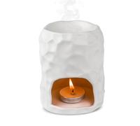 Brûleurs Parfumé en Céramique pour Huiles Essentielles, Brule Barfum, Bruleur Fondant, Lampe Aromatique, Diffuseur D'huile et de Cire, Lampe à Huile Parfumée (Blanc)