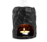 Brûleurs Parfumé en Céramique pour Huiles Essentielles, Brule Barfum, Bruleur Fondant, Lampe Aromatique, Diffuseur D'huile et de Cire, Lampe à Huile Parfumée (noir)