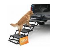Brulio Escalier pliable pour chien pour voitures, camions et VUS - Échelle robuste en acier au carbone pour animaux de compagnie pouvant supporter 104,3 kg - Rampe portable antidérapante en maille