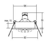 brumberg brumberg Spot encastrable GX5,3 max 50W noir mat rond Quantité:1