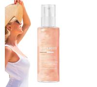 Brume Corporelle Transparente SPF 42, Infusée d'Huile Corporelle Scintillante, Spray Solaire Hydratant et Waterproof, Donne un Fini Éclat à la Peau, Protection Solaire Légère et à Absorption