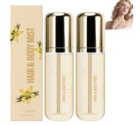 Brume corps et cheveux à la vanille, spray parfumé longue durée pour femmes et hommes, brume parfumée légère pour le soin de la peau et des cheveux, nourrissante, apaisante pour un effet léger (2pcs)