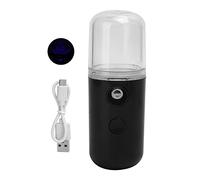 Brume faciale ZPLKKYGR pour peaux grasses, hydratation nomade, brume fine pour hydrater le visage, hydratation intense idéale en voyage, vaporisateur rechargeable USB (Noire)