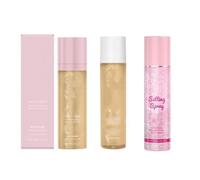 Brume Fixatrice Translucide, Spray Fixateur Visage Nuit Avec Huile Corps Scintillante, Brume Fixatrice Spf 50, Hydratation Longue DuréE (combinaison)