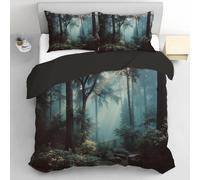 Brume Légère Forêt D'Antan Parure De Lit Microfibre Housse De Couette 200 x 200 cm, Lavable Et Doux Housses De Couettes Paysages Naturels Paisibles 3 PièCes avec 2 Taies d'oreiller pour Adultes