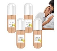 Brume parfum corps et cheveux à la vanille, spray corporel vanille 50 ml pour femme, parfum frais léger longue durée, brume capillaire format voyage, brume quotidienne rafraîchissante, cadeau (4pcs)