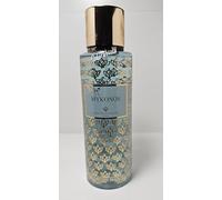 Brume Paris Mykonos Eau Parfumée, Flacon Décoratif Bleu avec Motifs Lotus Dorés, 100 ml