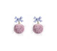 Brumeux Violet Pom-Pom Boucles d'oreilles Rétro Élégance Convient pour un usage quotidien Idéal pour les rassemblements et les fêtes Cadeau d'anniversaire Accessoires pour femmes