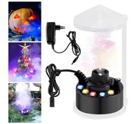 Brumisateur à Ultrasons: Brumisateur Ultrason Avec 12 LED Lumières Colorées, Machine à Brouillard De Bassin, Ultrasons Mist Maker Fogger Avec Anti-éclaboussures Amovible Pour Fontaine étang (Noir)