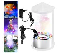 Brumisateur à Ultrasons: Brumisateur Ultrason Avec 12 LED Lumières Colorées, Machine à Brouillard De Bassin, Ultrasons Mist Maker Fogger Avec Anti-éclaboussures Amovible Pour Fontaine étang (Argent)