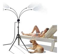 Brumisateur de Exterieur, Système de Refroidissement brumisateur sur Pied de 8 m, Angle Réglable à 360°, Système de Rafraîchissement pour Terrasse Jardin Piscine