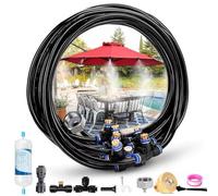 Brumisateur Exterieur Terrasse, Kit de Refroidissement de Pulvérisation, Système de Brumisation Extérieur Réglable, par Brouillard pour Jardin, Serre, Parasol (18M)