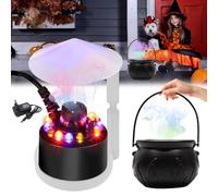 Brumisateur Halloween, Brumisateur Ultrason LED Avec Pot De Sorcière, Avec Protection Anti EClaboussures Amovible, Pour Ultrasonic Mist Maker Mini, Atomiseur d'eau à Ultrasons, Pour Halloween, NoëL