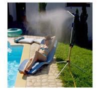 O'FRESH Brumisateur de Jardin et Terrasse avec Douche de Jardin - Brumisation Extérieur avec 5 Buses inox + Pommeau de Douche Interchangeable - Climatisation extérieure - Repousse les moustiques