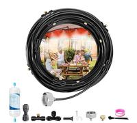 Brumisateur Terrasse Exterieur, De Plein Air Brumisateur, Brumisateur Eau Refroidissement,Kit de Refroidissement de Pulvérisation, pour Terrasse Jardin Et Serre Piscine (Black, 18M)