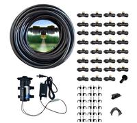 Brumisateur terrasse exterieur Kit avec pompe, Tuyau d'arrosage pour serre de jardin, Système de brumisation d'extérieur automatique ligne de brumisation + buses de brume + adaptateur en laiton ( Size