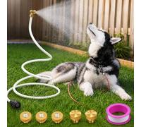 Brumisateurs debout pour terrasse extérieure de 193 cm, système de brumisation multidirectionnel à 3 voies, brumisateur portable pour terrasse, barbecue, piscine, jardin, bain d'oiseaux (blanc)