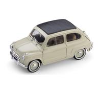 BRUMM 1/43 FIAT 600 CONVERTIBLE FERMÉ 1956 BEIGE MODÈLE STATIQUE DIECAST