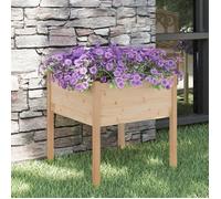 Brun Balconnière/Bac à Fleurs Protection UV - Jardinière d'extérieur 70x70x70cm - Bois de pin massif &HSF9469781
