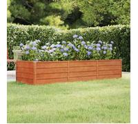 Brun Balconnière/Bac à Fleurs sans fond - Lit surélevé de jardin rouillé 240x80x45cm acier corten &HSF6017134