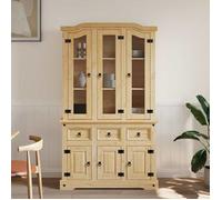 Brun Buffet de rangement - SOLOMOON - Commode salon - Corona marron 112x43x196 cm - bois massif pin mexicain FR4602