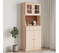 Brun Buffet de rangement - Vitrine bahut - armoire console Pour cuisine, ALTA 77 x 35 x 188cm - Bois massif de pin 9968691