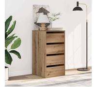 Brun Commode salon/BUFEET d'angle - JILL'S - Avec rangement - chêne artisanal 40x41x76 cm - bois d'ingénierie LV852
