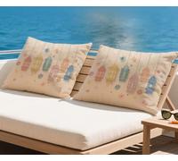 Brun Coussin Exterieur Impermeable Housse Coussin 40x70 cm Lot de 2 Graffiti Coussins Couvre automne Décoratives Taie Oreiller Velour Motif Pour Taie d'oreiller pour Salon Extérieur Jardin qq-1139