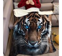 Brun Couverture 200 x 220 cm Tigre Animal Plaid Polaire Flanelle Super Chaude Confortable Douce et Légère Couvertures pour Lit Canapé Camping Voyage