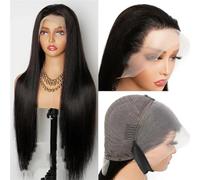 Brun Dentelle pront Perruque Cheveux Humains Perruque por Femmes Sans Colle Transparent Dentelle Fermeture Naturel Noir Raide Remy Cheveux